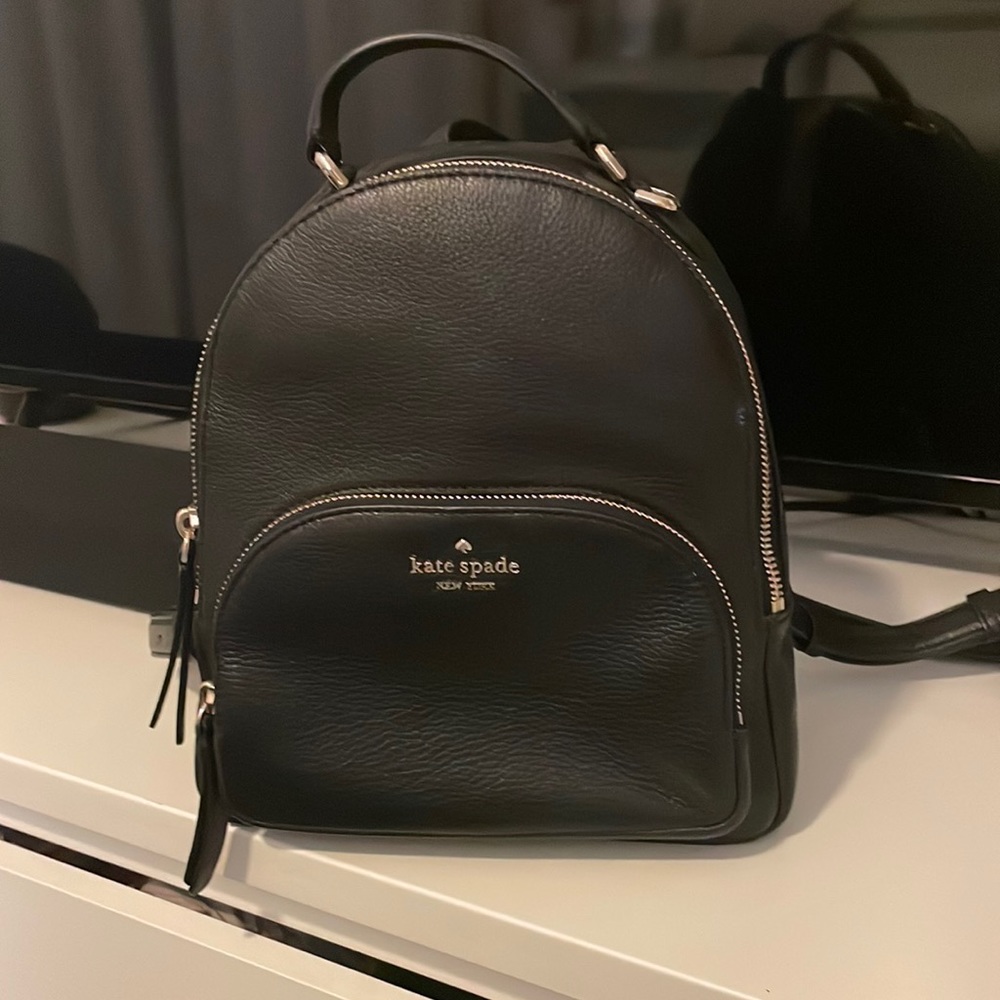 Kate spade mini black leather backpack